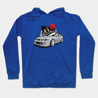 Silver EVO VI Tommi Makinen Rally Car Hoodie